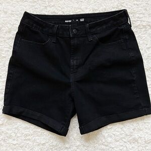 Old Navy Women's Denim Shorts, High rise, Black, Size 10 Classic Cuffed Mom